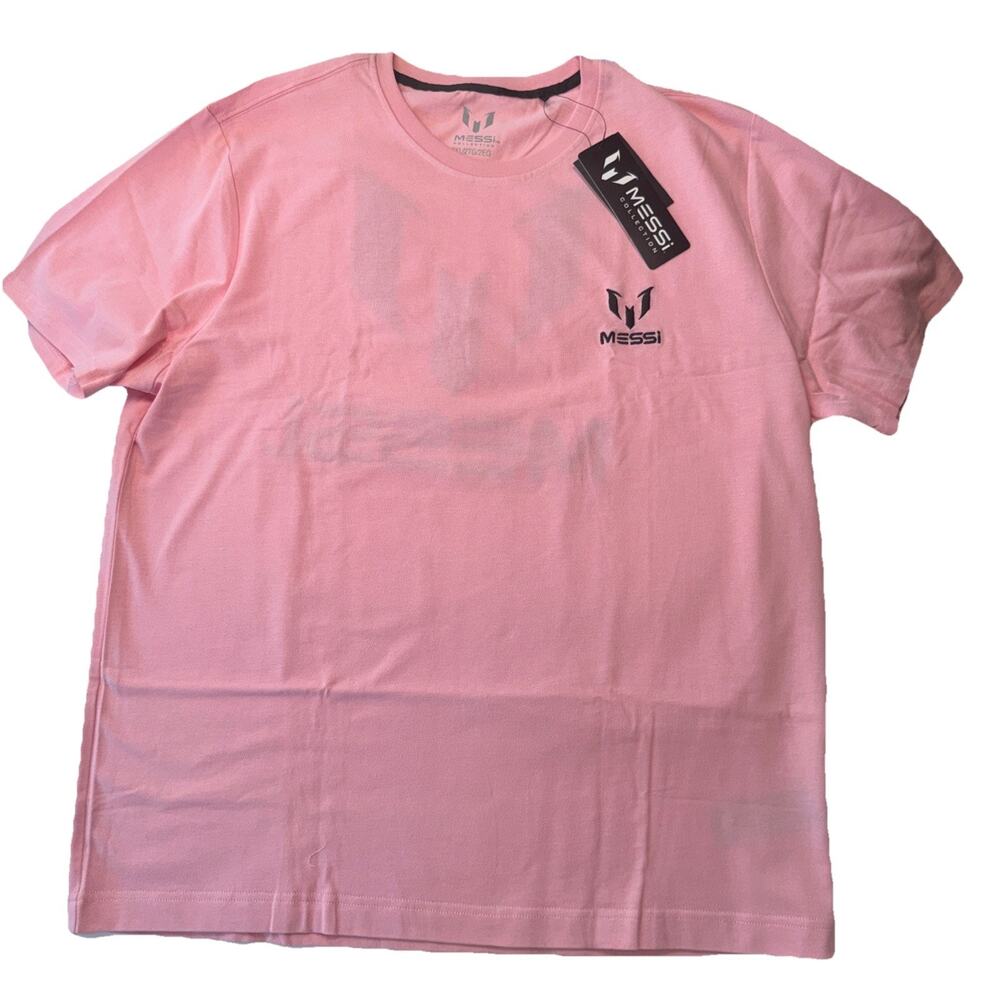 Messi‎ Collection T-Shirt Men’s 2XL Pink Short Sleeve Crew Neck NWT Logo Tee